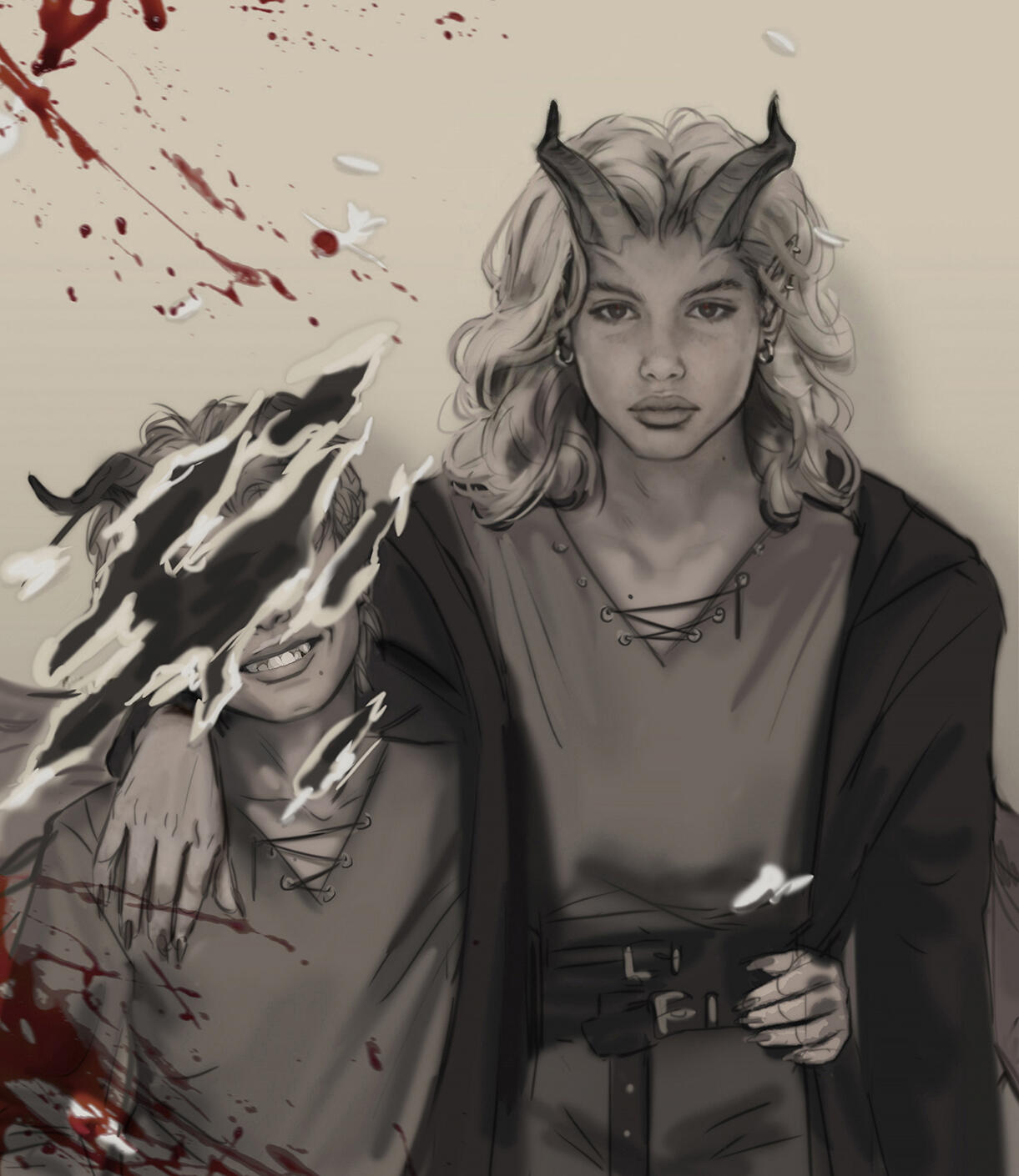 Casim and his twin brother Malachi as children. On the photograph Malachi's face is clawed out.