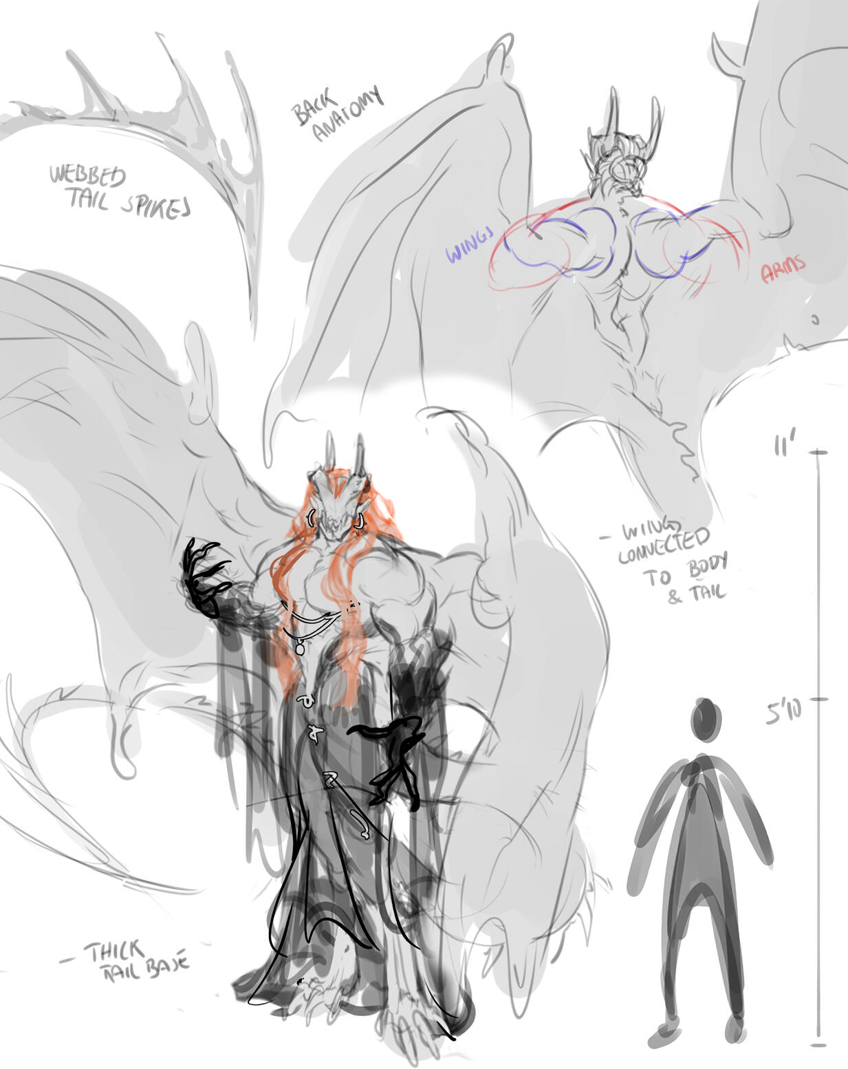 Casim's Martial Aspect. In this form he is over 11' tall and loses his defining facial features, such as eyes and nose. His mouth is connected to his horns, sharp fangs showing. His body retains his usual level of muscularity, if not more, and dark, reveal